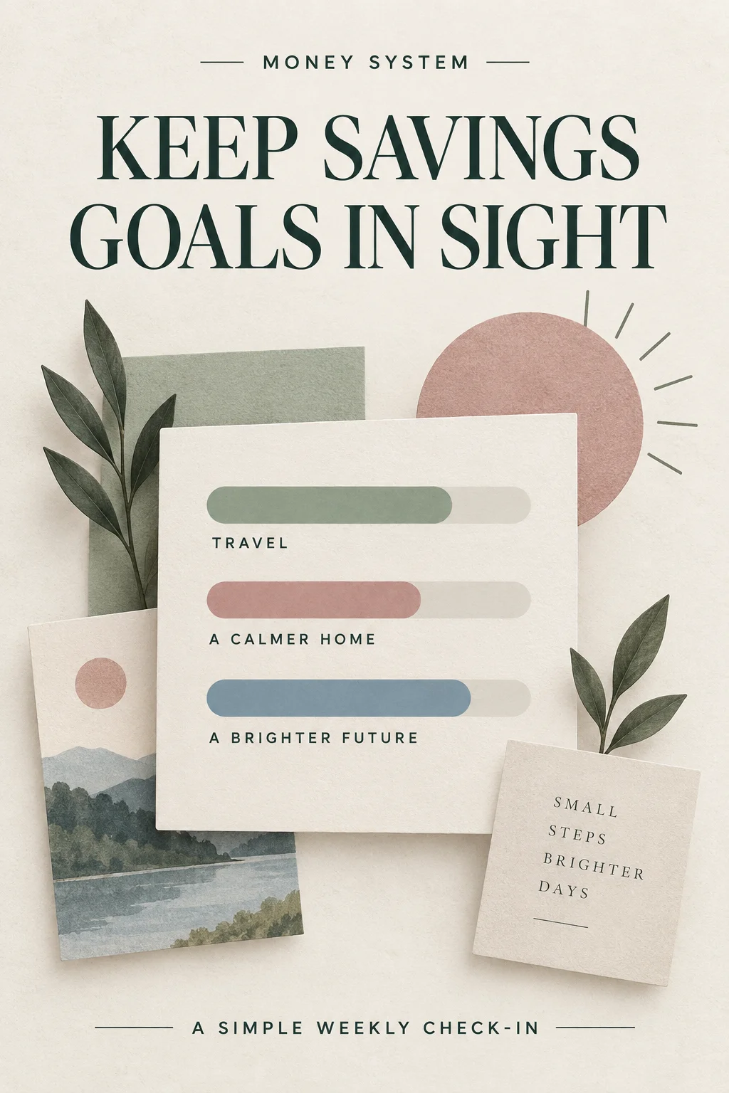 A 15-minute weekly money check-in visual reminder